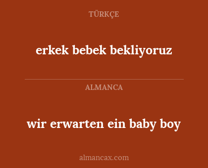 wir erwarten ein baby boy - erkek bebek bekliyoruz