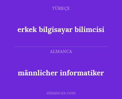erkek bilgisayar bilimcisi - männlicher informatiker