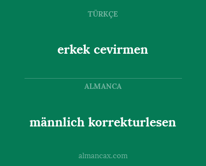 männlich korrekturlesen - erkek cevirmen