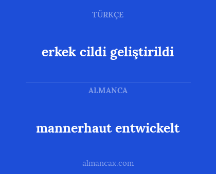 erkek cildi geliştirildi - mannerhaut entwickelt