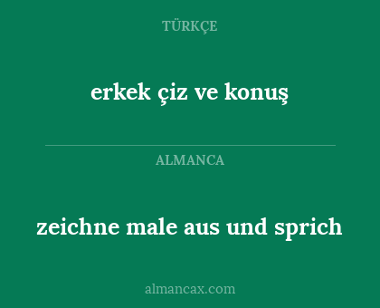 zeichne male aus und sprich - erkek çiz ve konuş