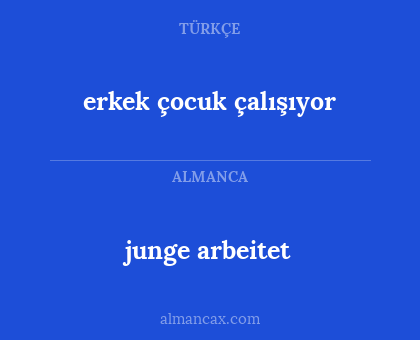 junge arbeitet - erkek çocuk çalışıyor