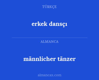 erkek dansçı - männlicher tänzer