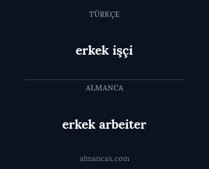 erkek arbeiter - erkek işçi