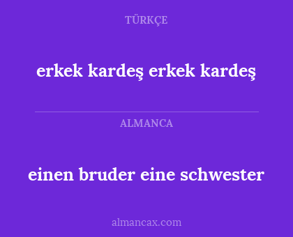 einen bruder eine schwester - erkek kardeş erkek kardeş
