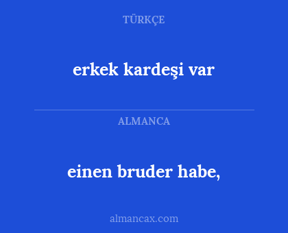 einen bruder habe, - erkek kardeşi var