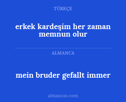 erkek kardeşim her zaman memnun olur - mein bruder gefallt immer