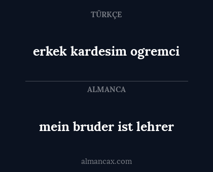 erkek kardesim ogremci - mein bruder ist lehrer