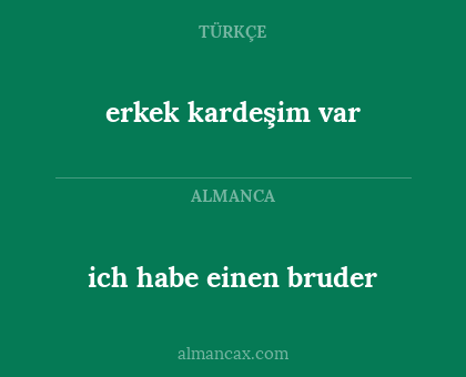 ich habe einen bruder - erkek kardeşim var