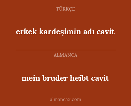 erkek kardeşimin adı cavit - mein bruder heibt cavit