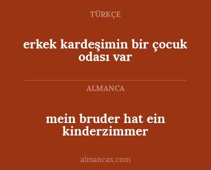 erkek kardeşimin bir çocuk odası var - mein bruder hat ein kinderzimmer