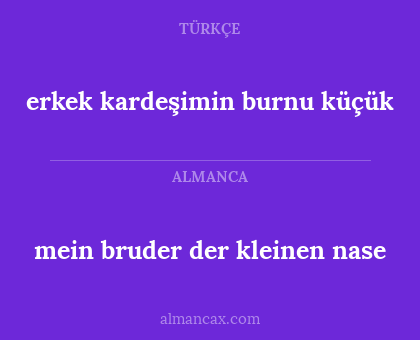 erkek kardeşimin burnu küçük - mein bruder der kleinen nase
