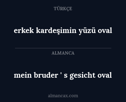 mein bruder ' s gesicht oval - erkek kardeşimin yüzü oval