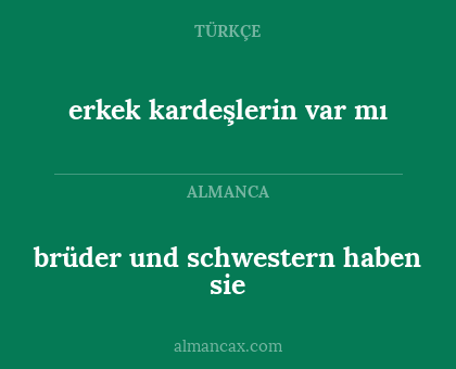 brüder und schwestern haben sie - erkek kardeşlerin var mı