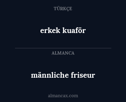 erkek kuaför - männliche friseur
