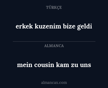 mein cousin kam zu uns - erkek kuzenim bize geldi