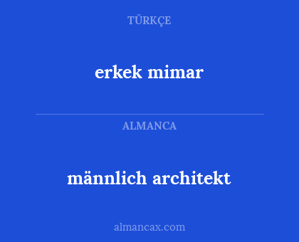 erkek mimar - männlich architekt