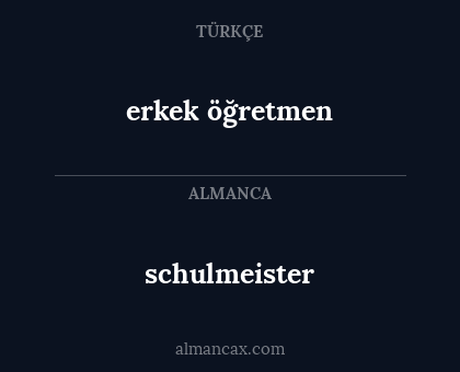 erkek öğretmen - schulmeister