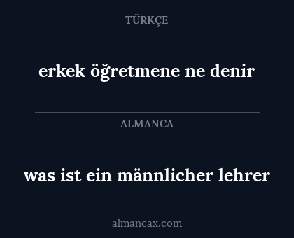 was ist ein männlicher lehrer - erkek öğretmene ne denir