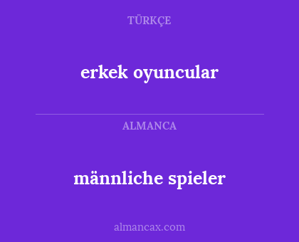 männliche spieler - erkek oyuncular