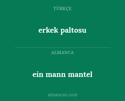 ein mann mantel - erkek paltosu