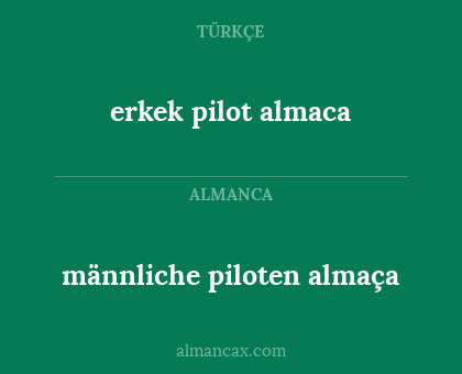 männliche piloten almaça - erkek pilot almaca