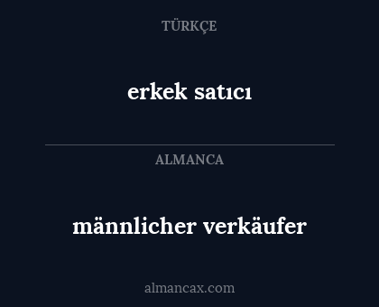 männlicher verkäufer - erkek satıcı