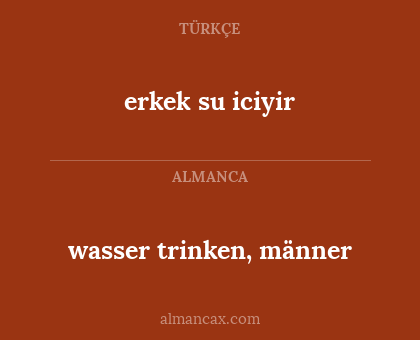 wasser trinken, männer - erkek su iciyir