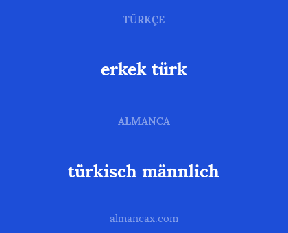 türkisch männlich - erkek türk