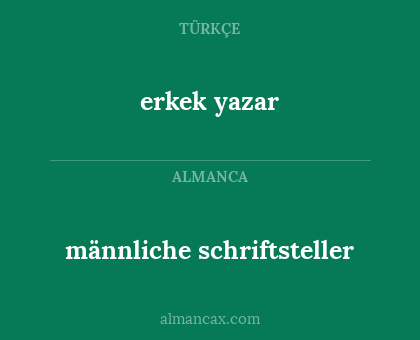 männliche schriftsteller - erkek yazar