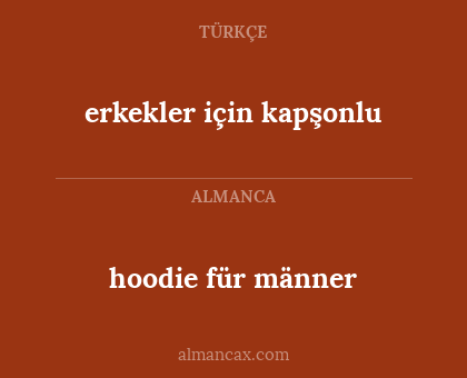 erkekler için kapşonlu - hoodie für männer