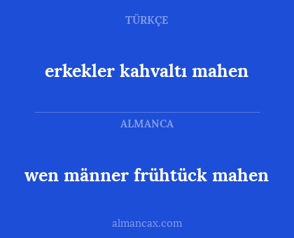 wen männer frühtück mahen - erkekler kahvaltı mahen