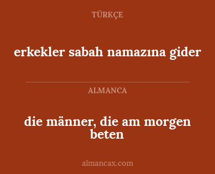 die männer, die am morgen beten - erkekler sabah namazına gider