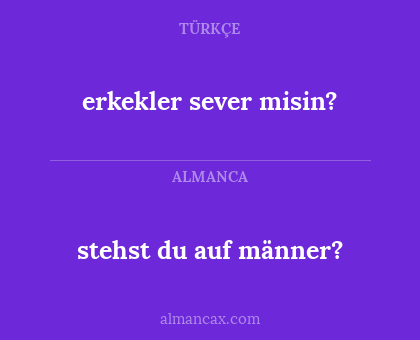 stehst du auf männer? - erkekler sever misin?