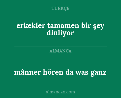 mânner hören da was ganz - erkekler tamamen bir şey dinliyor
