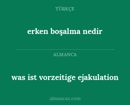 erken boşalma nedir - was ist vorzeitige ejakulation