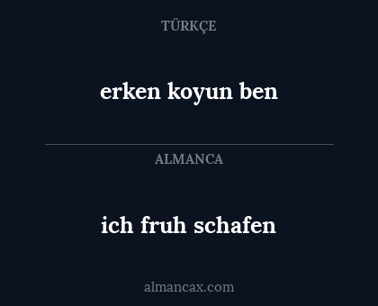 ich fruh schafen - erken koyun ben