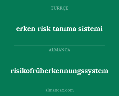 erken risk tanıma sistemi - risikofrüherkennungssystem