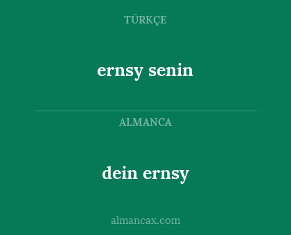 ernsy senin - dein ernsy