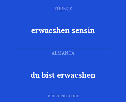 du bist erwacshen - erwacshen sensin