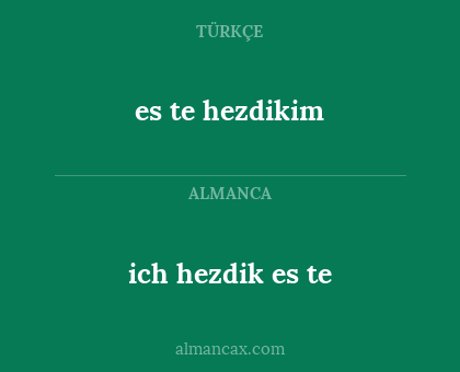 es te hezdikim - ich hezdik es te