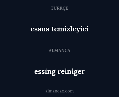 esans temizleyici - essing reiniger