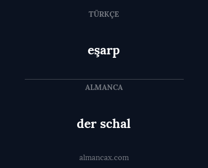 der schal - eşarp