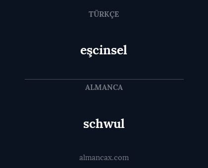 schwul - eşcinsel