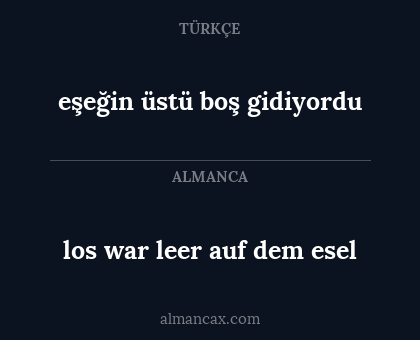 los war leer auf dem esel - eşeğin üstü boş gidiyordu