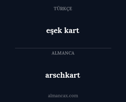eşek kart - arschkart