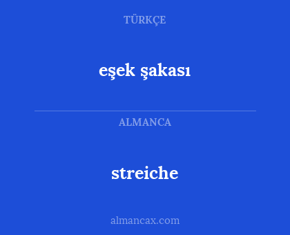 streiche - eşek şakası