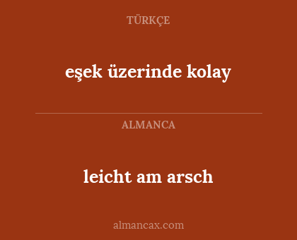 leicht am arsch - eşek üzerinde kolay
