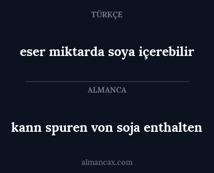 eser miktarda soya içerebilir - kann spuren von soja enthalten