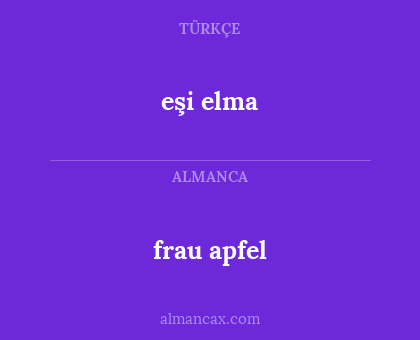 eşi elma - frau apfel